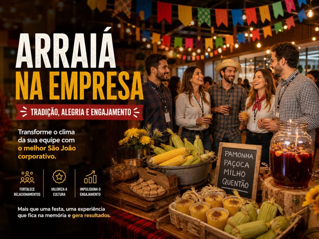 Arraiá Junino chegando… e você já planejou o seu? Corre que ainda dá tempo de criar uma festa incrível para sua equipe!